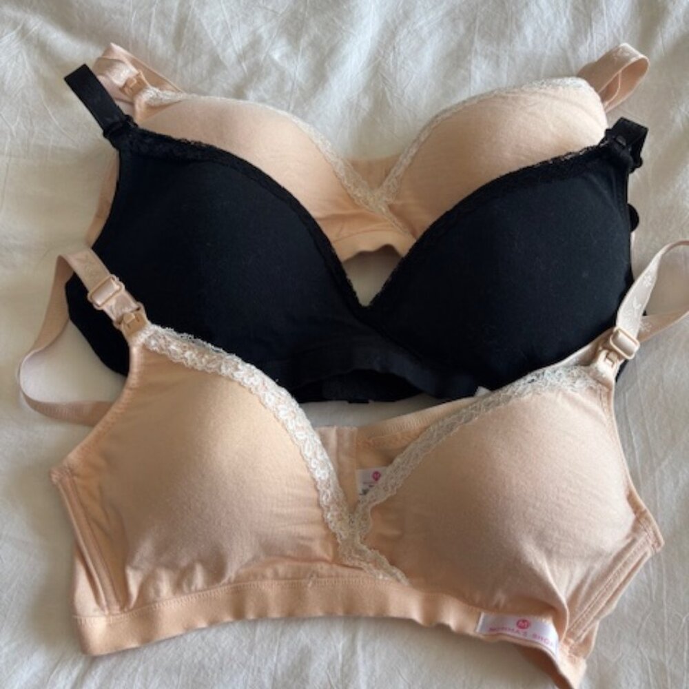 🌟 2 in 1 Comfy Maternity & Nursing Bra Lot - 3 Pieces! 🌟